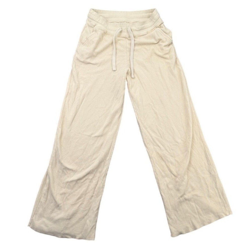 Pact Waffle Knit Pants Women S Cream Organic Cotton Neutral Sleep Lounge Cozy